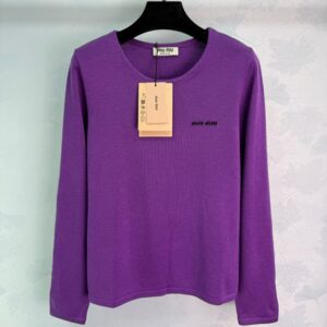 미우미우 퍼플 니트 긴소매