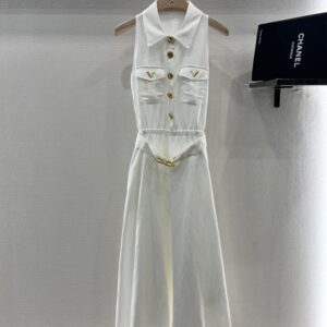 발렌티노 라펠 벨트 베스트 드레스