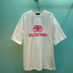 발렌시아가 순면 워싱 뉴파리 프린트 티셔츠