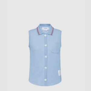 톰브라운 코튼 와플 슬리브리스 버튼 셔츠