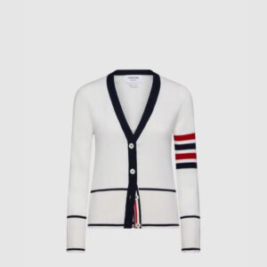 톰브라운 클래식 캐시미어 사선 브이넥 가디건