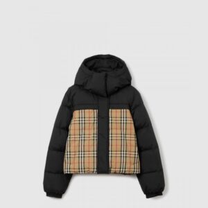 크롭 리버서블 퍼퍼 재킷 아카이브 베이지