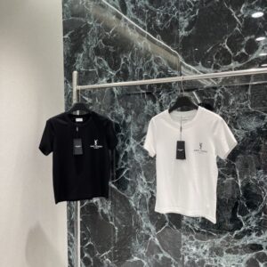 생로랑 문자 프린트 라운드넥 반팔 티셔츠