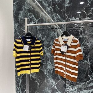 프라다 스트라이프 니트 반팔 카디건