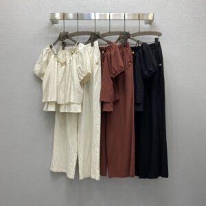 발렌티노 스퀘어 탑 와이드 레그 팬츠 세트