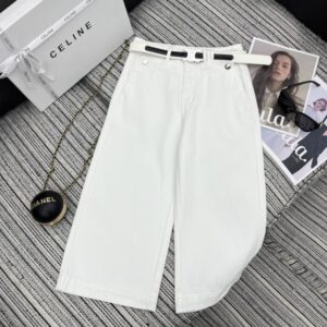 셀린* 자수 레터 포켓 데님 크롭 팬츠